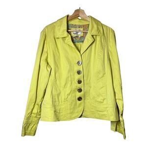 Tria Yellow Blazer Jacket Sz XL Bright Colorful 90s Womens